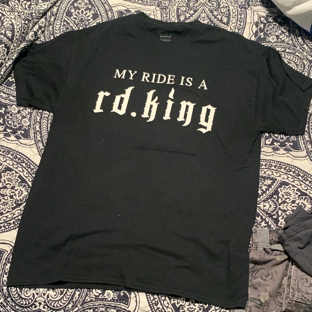 Black Graphic Tee - "My Ride Is A rd.king"